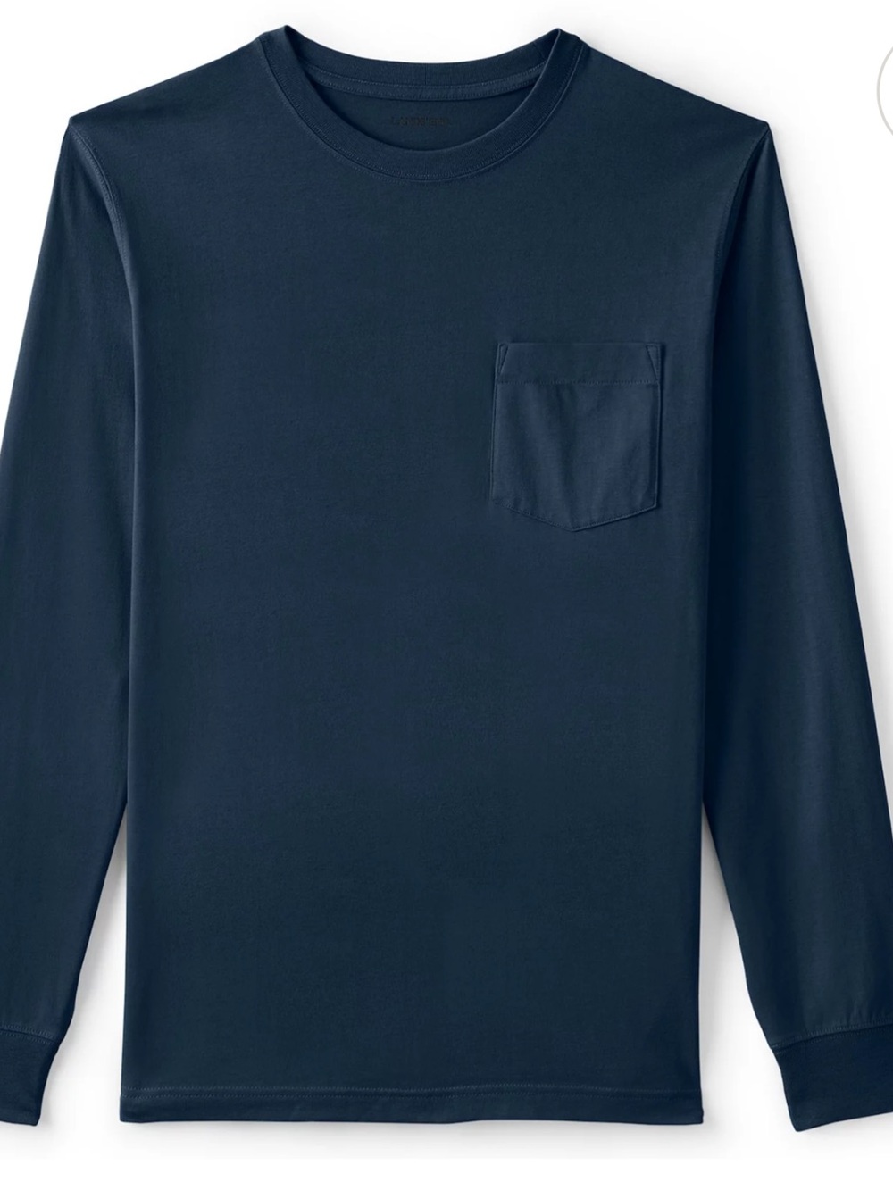 Eighth Avenue Navy Long-Sleeve Slim Fit Pocket T-Shirt. Size Medium. NWT